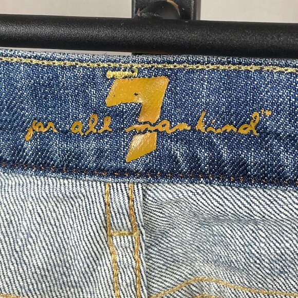 7 For All Mankind Jeans Womens 28 blue denim straight crop boho casual - Picture 4 of 10